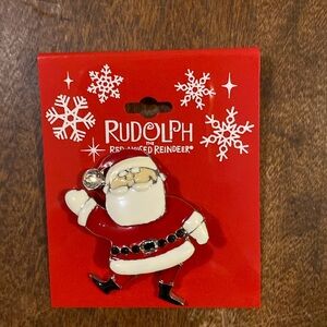 Rudolph licensed Santa enamel pin